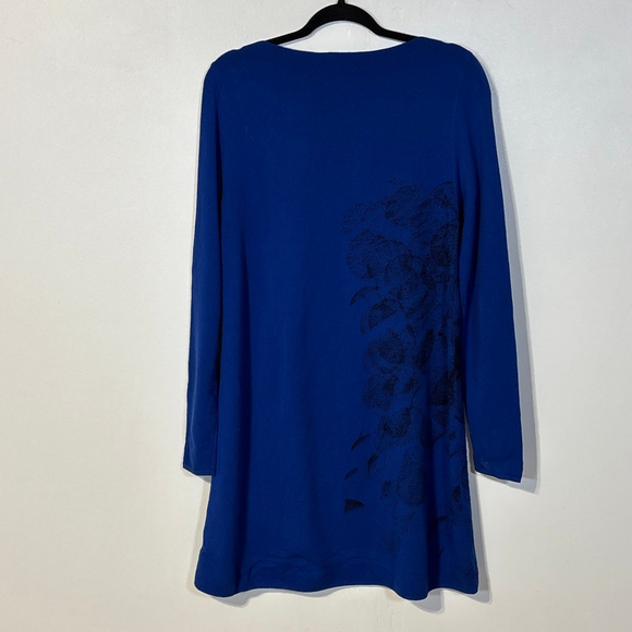 Sarah Pacini Long Sleeve Sweater Dress Blue Black Women's One Size Knee Length - Picture 5 of 11